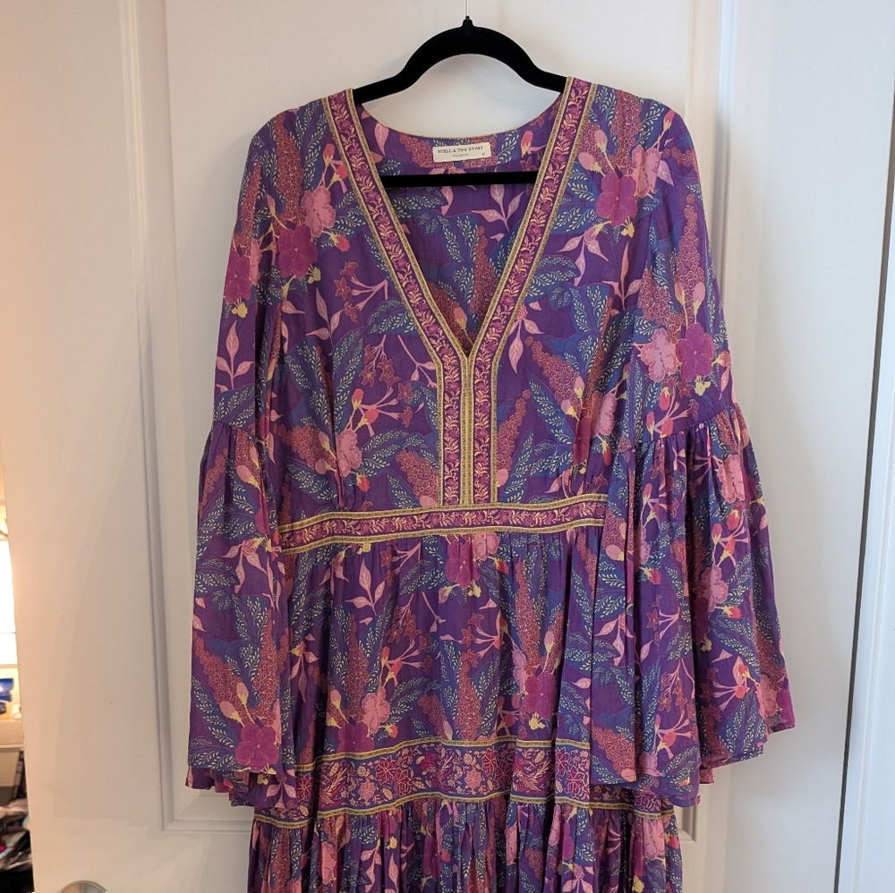 Spell and The Gypsy Purple and Pink Long Sleeve Dress